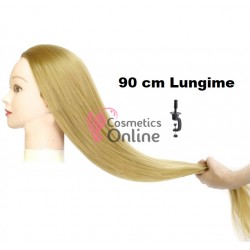 Cap de practica  Blond inchis din par sintetic + Suport, model 4A, lungime par 90 cm